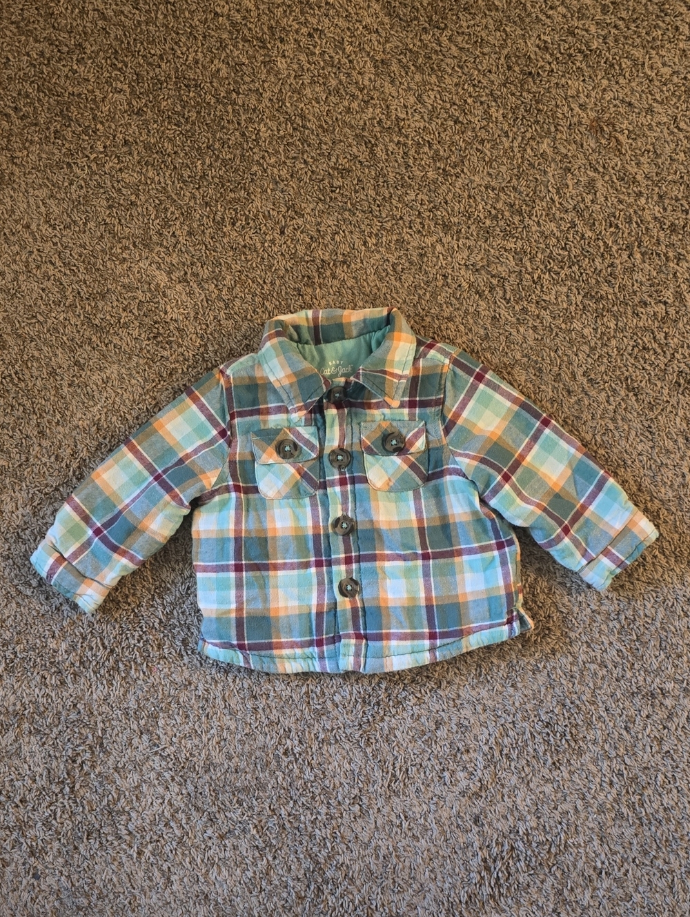 6/9M Plaid Button-Front Shirt Jacket